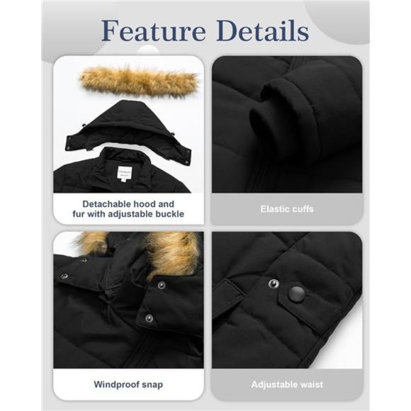 Plus Size Winter Puffer Jacket  Long Winter Coat Quilted Waterproof For Women - Picture 6 of 7